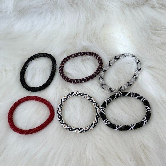 HAND CRAFTED in Nepal Beaded Bracelets
(set of 6) #624 - Picture 4 of 4